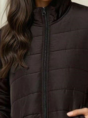 Kotty Women Stand Collar Solid Lightweight Puffer Jacket