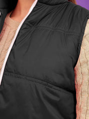 Kotty Women Stand Collar Solid Lightweight Gilet Jacket