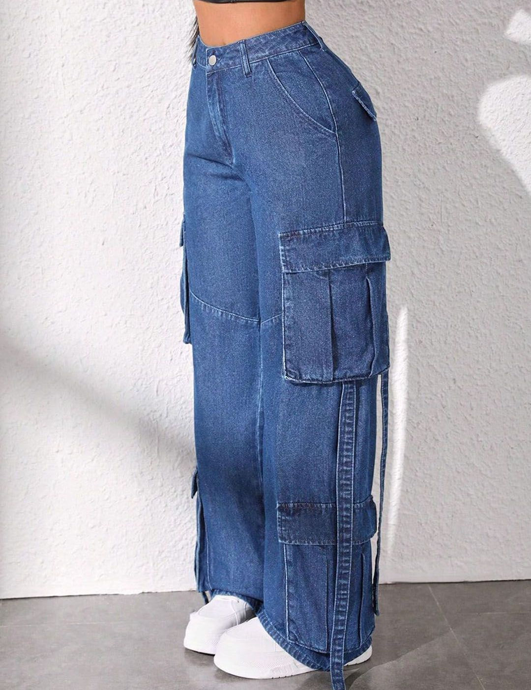 Kotty Women Jean Wide Leg High-Rise Light Fade Stretchable Jeans