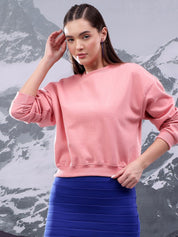 Kotty Women Solid Round Neck Full Sleeve Pullover Sweatshirt