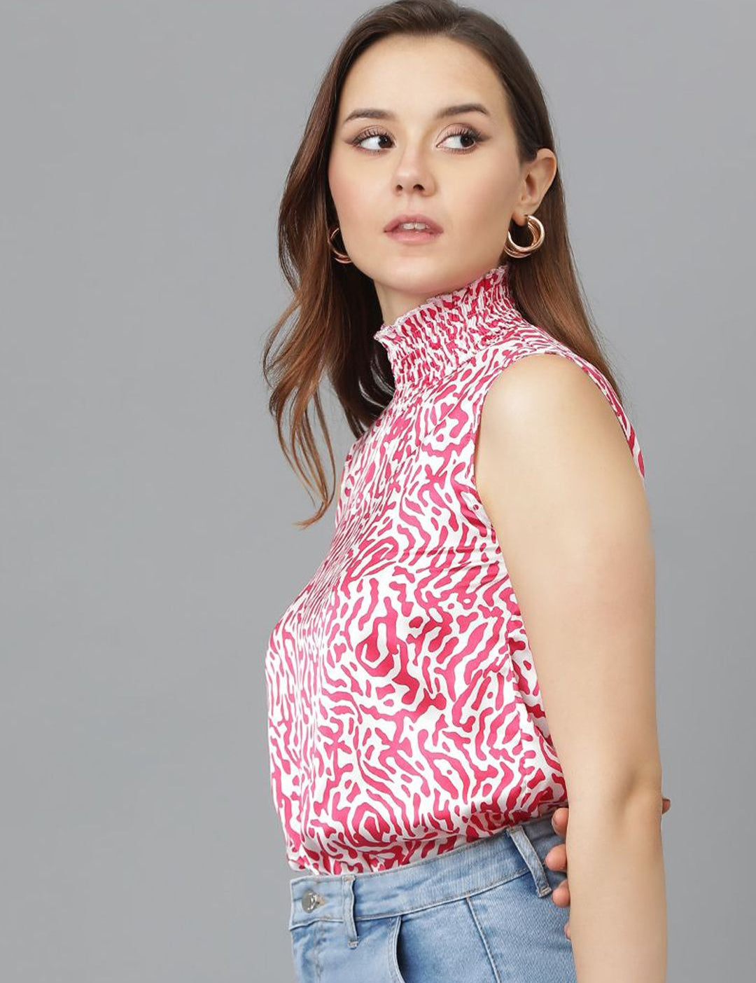 Kotty Animal Print Crepe Top