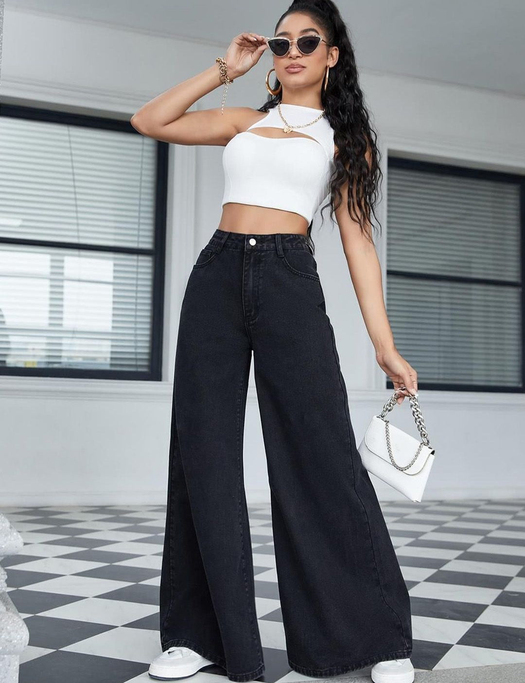 Kotty Women Jean Flared High-Rise Stretchable Jeans