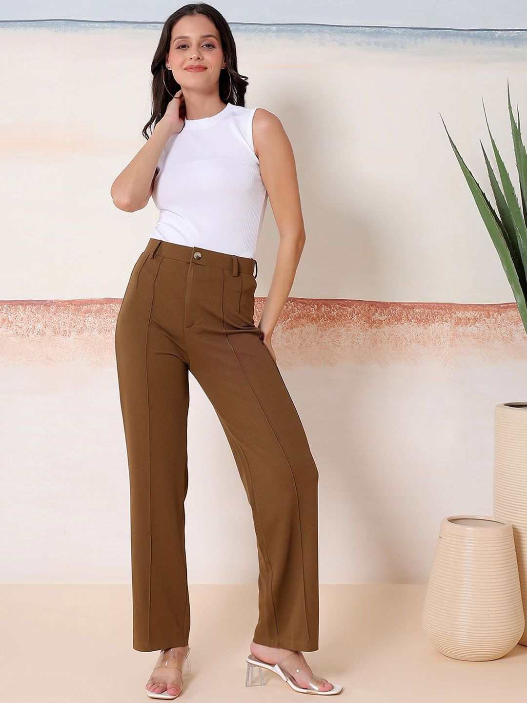 Kotty  Relaxed Fit Round Neck Top With Trousers Co-ords