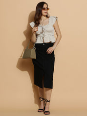 Kotty Women Solid Square Neck Top