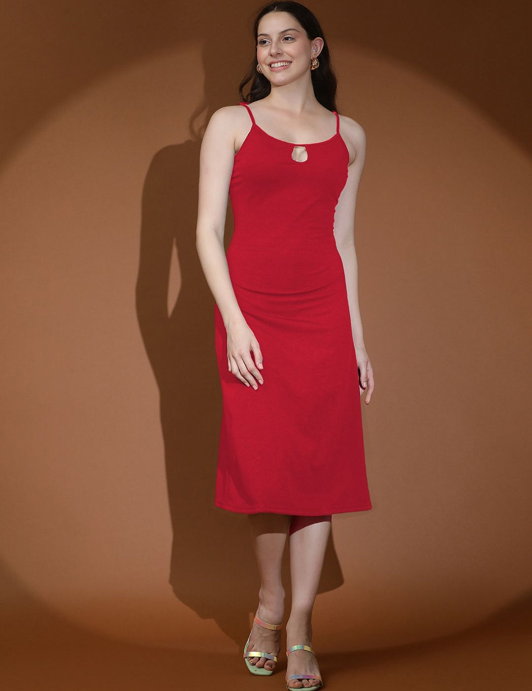 Kotty Shoulder Straps Sheath Midi Dress