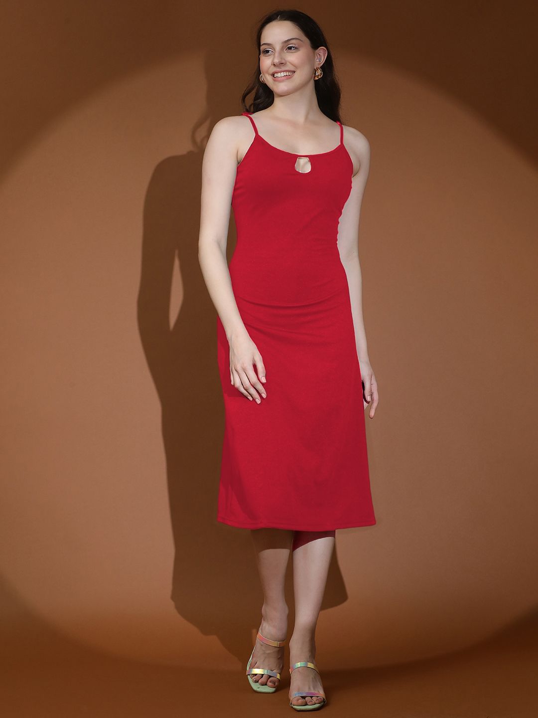 Kotty Shoulder Straps Sheath Midi Dress