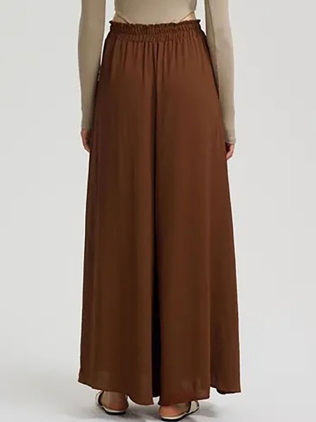 Kotty Women High-Rise Easy Wash Loose-Fit Pleated Wide Leg Trousers