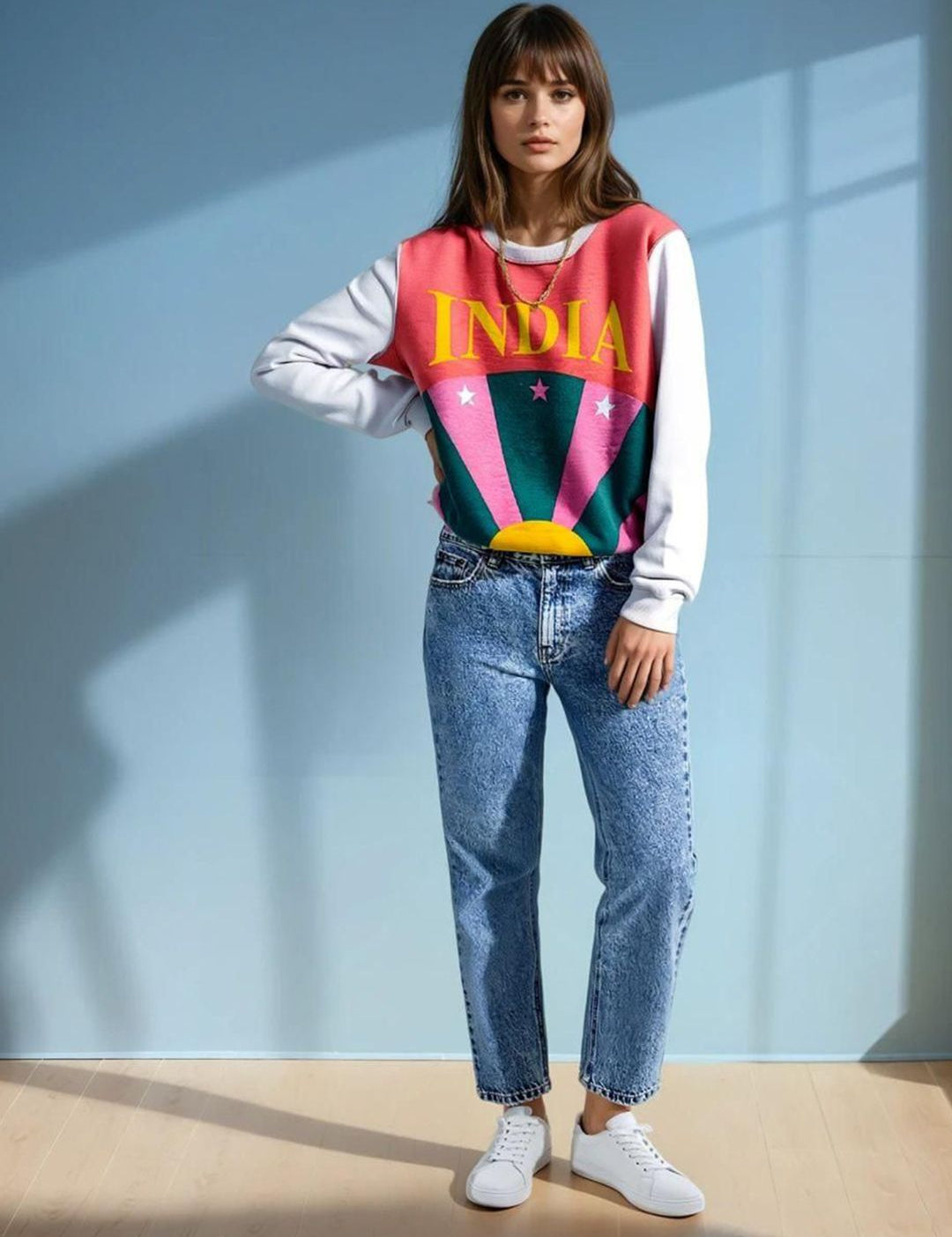 Kotty Women Graphic Printed Round Neck Therma-Fit Sweatshirt