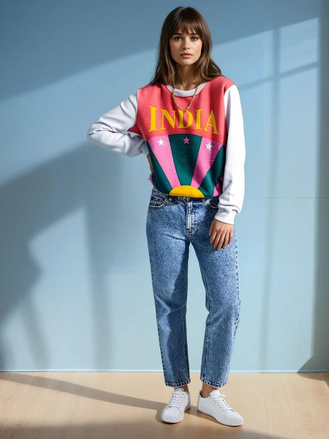 Kotty Women Graphic Printed Round Neck Therma-Fit Sweatshirt