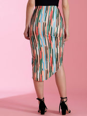 Kotty Printed Pencil Knee Length Skirt