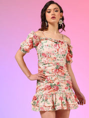 Kotty Women Floral Printed Shoulder Straps Sheath Dress