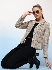 Kotty Checked Single-Breasted Overcoat