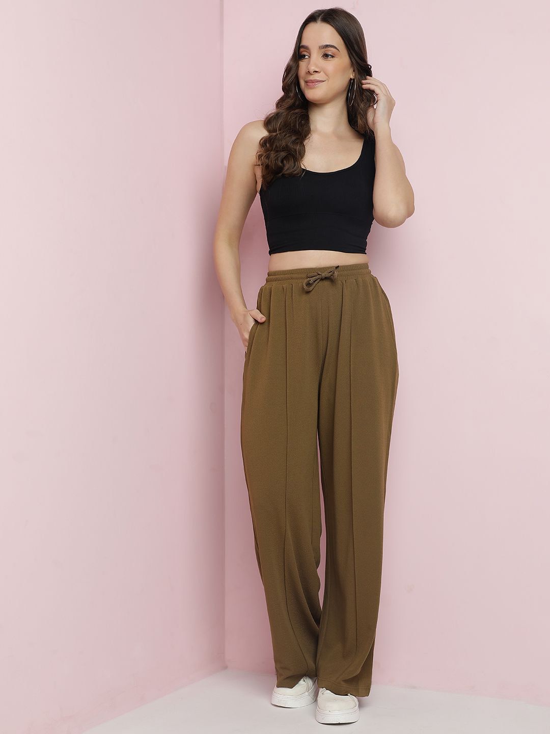 Kotty Women Classic Relaxed High-Rise Pleated Parallel Trousers