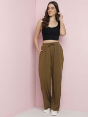 Kotty Women Classic Relaxed High-Rise Pleated Parallel Trousers