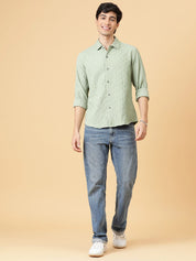 Kotty Men Relaxed Spread Collar Solid Casual Shirt