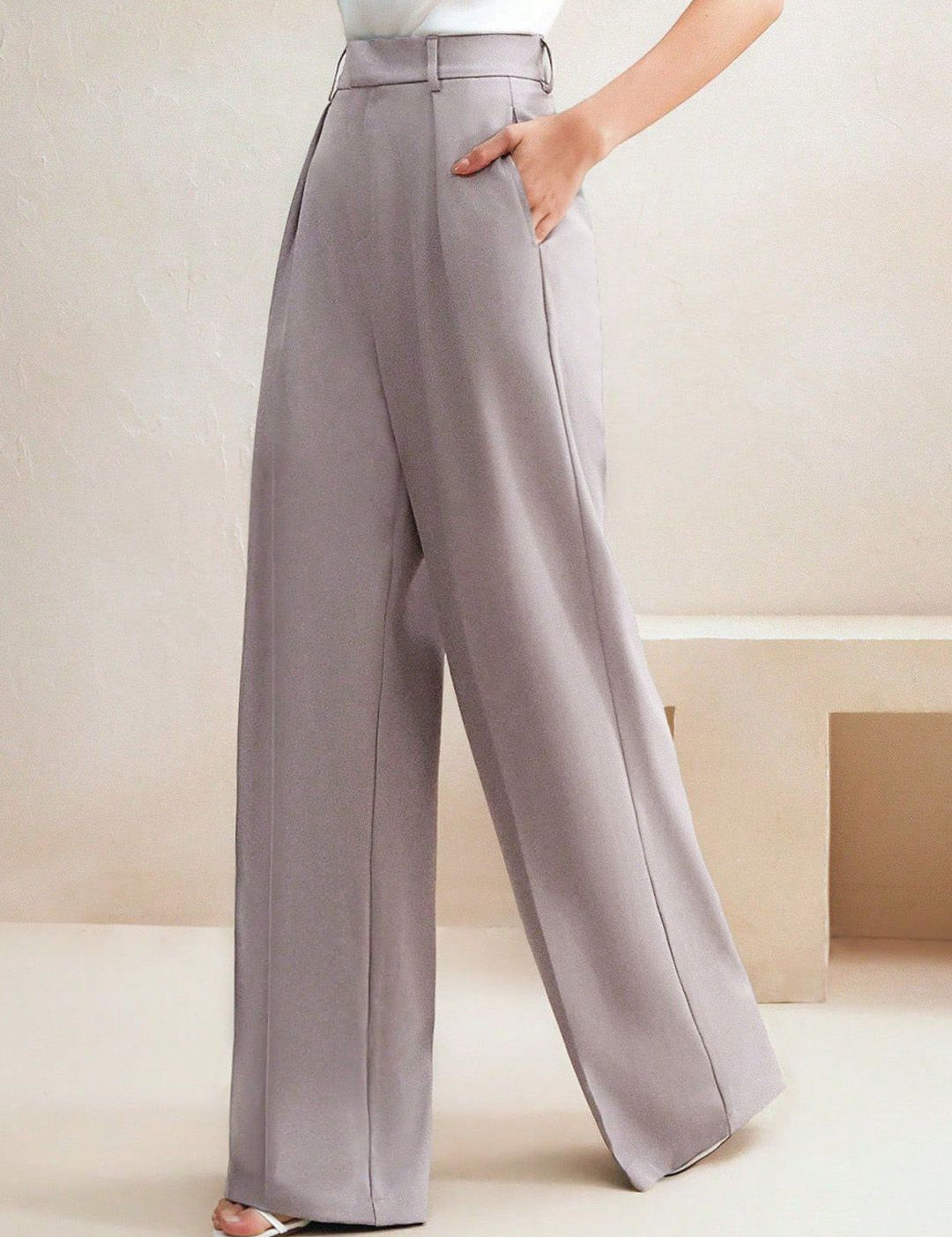 Kotty Women Wide Leg High-Rise Easy Wash Pleated Trousers