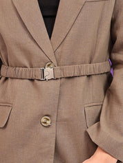 Kotty Women Long Sleeve Single-Breasted Overcoat