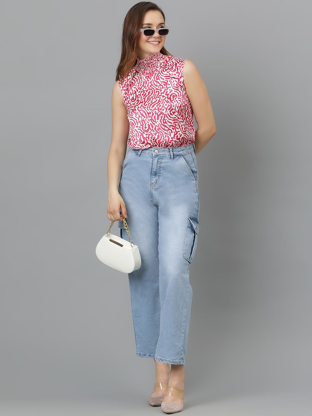 Kotty Animal Print Crepe Top