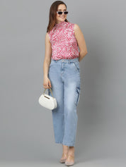 Kotty Animal Print Crepe Top