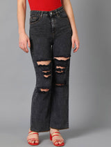 Kotty Women Straight Fit High-Rise Highly Distressed Stretchable Jeans