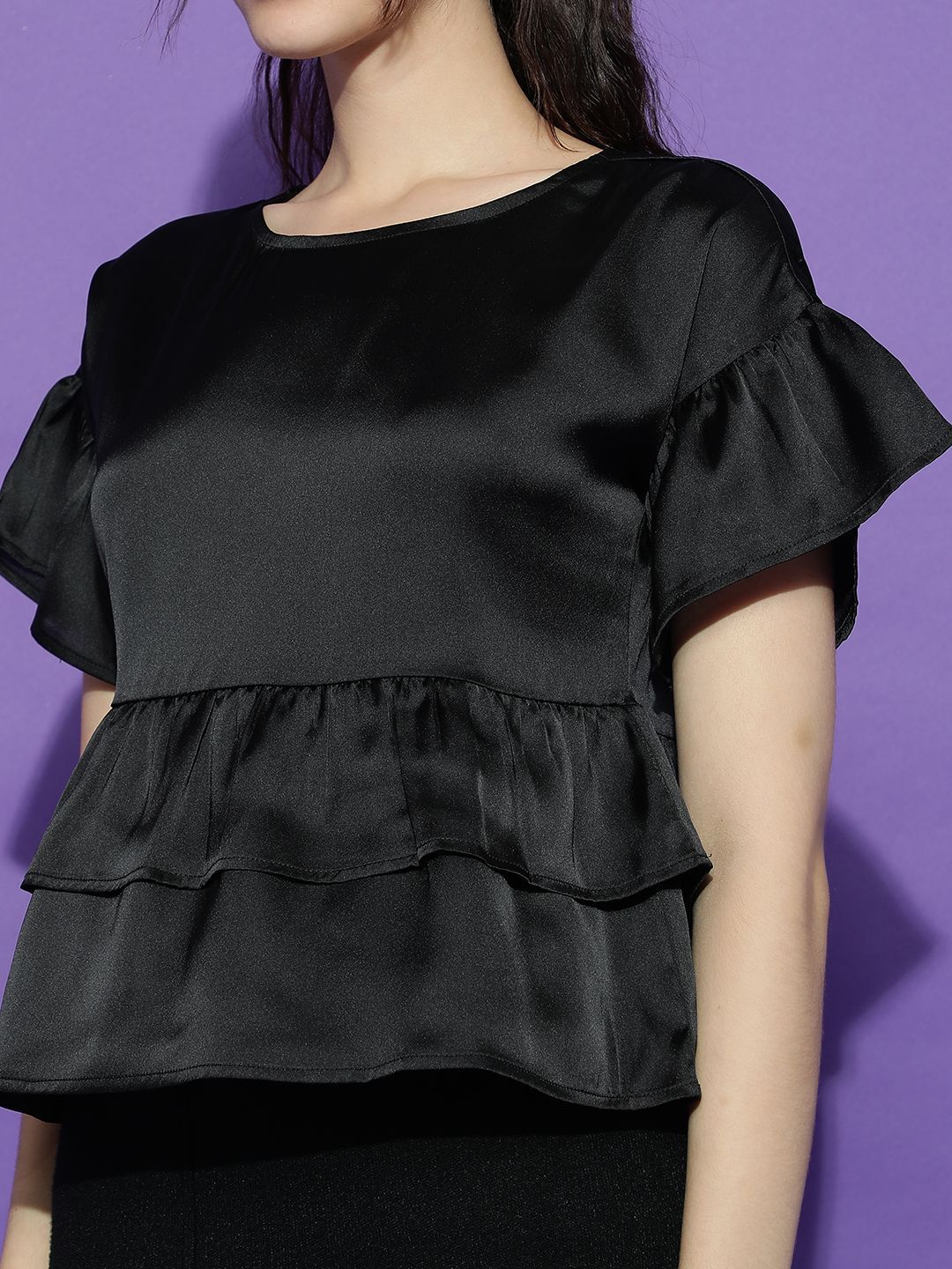 Kotty Women Solid Round Neck Top