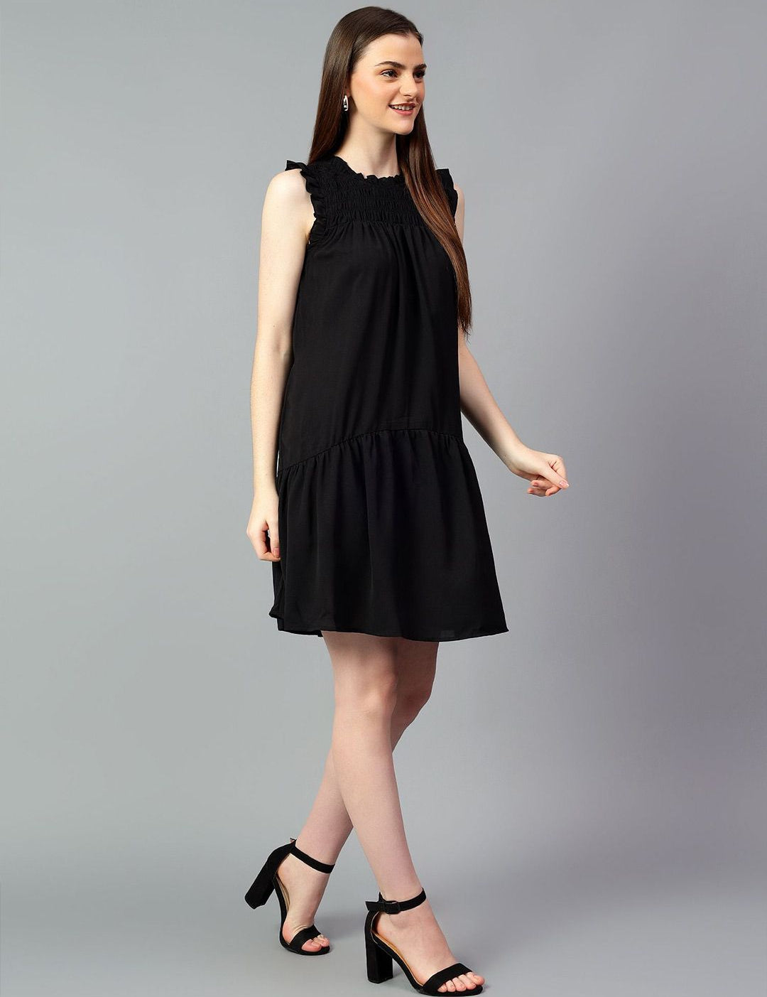 Kotty Solid Fit & Flare Sleeveless Dress