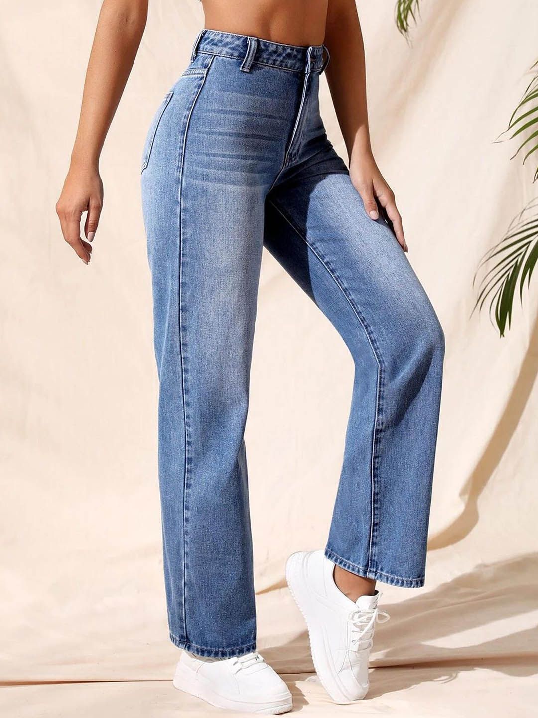 Kotty Women Straight Fit High-Rise Stretchable Jeans