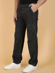 Kotty Men Solid Easy Wash Cargos Trousers