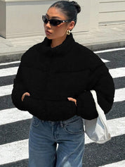 Kotty Women Woollen Crop Open Front Jacket