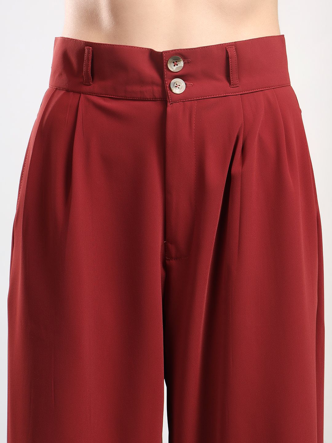 Kotty Women High-Rise Easy Wash Pleated Trousers