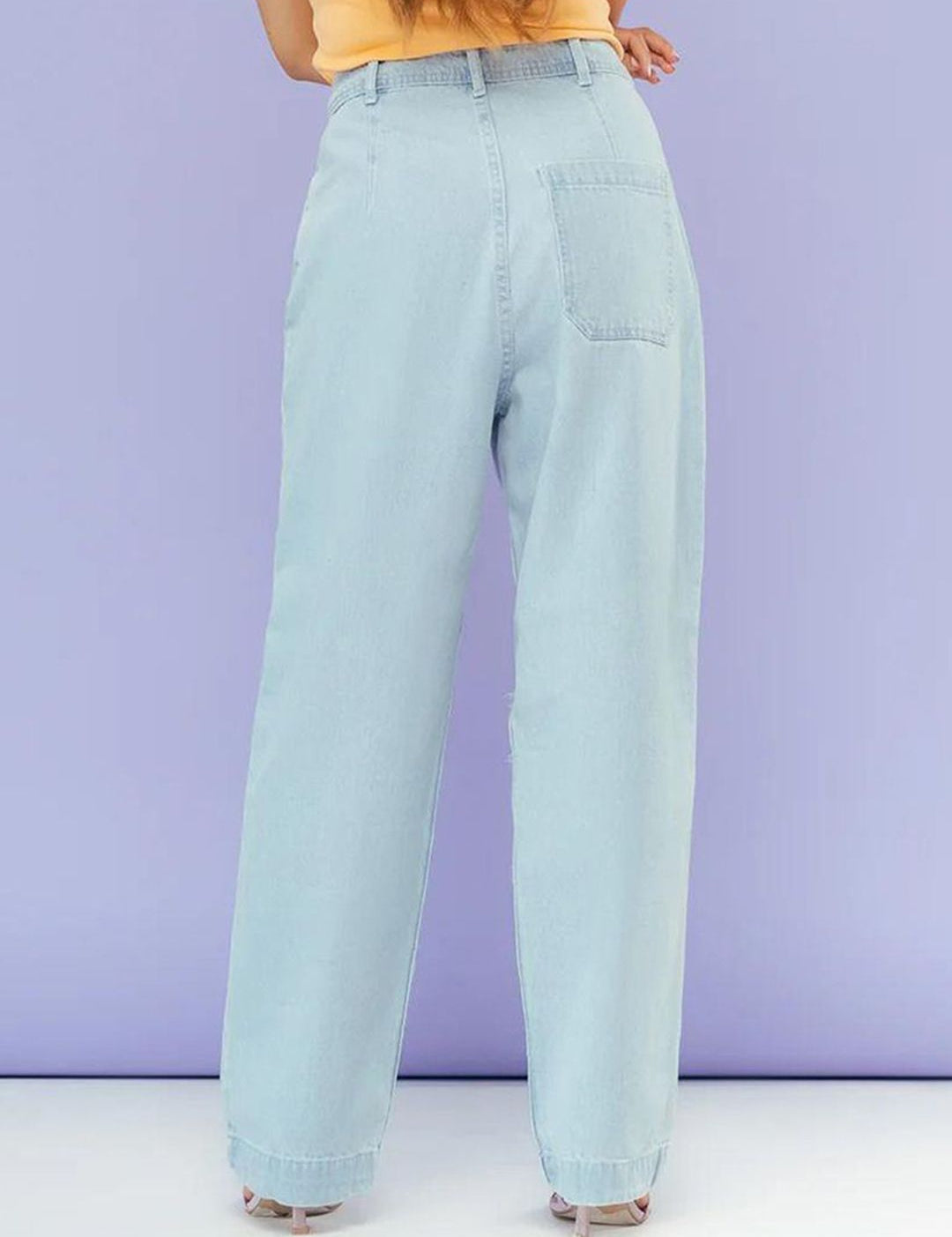 Kotty Women Jean Straight Fit High-Rise Slash Knee Stretchable Jeans