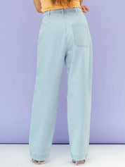 Kotty Women Jean Straight Fit High-Rise Slash Knee Stretchable Jeans