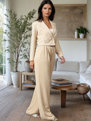 Kotty Lapel Collar Long Sleeves Coat With Trouser 