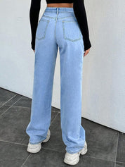 Kotty Women Straight Fit High-Rise Stretchable Jeans