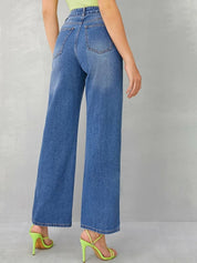 Kotty Girls Wide Leg High-Rise Stretchable Jeans