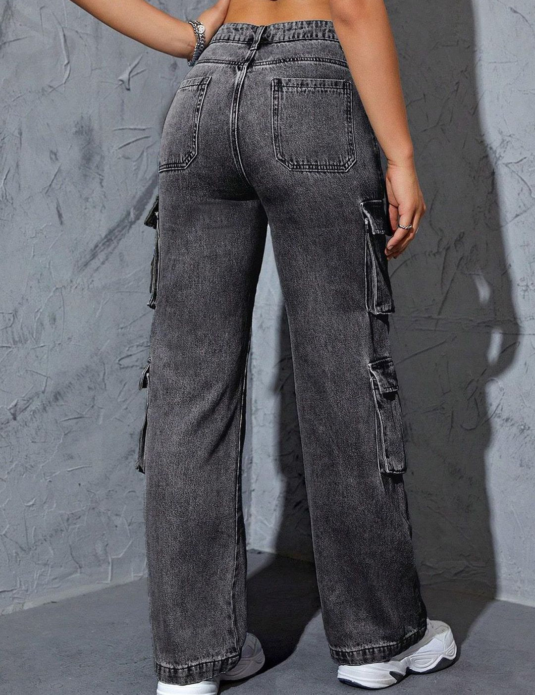 Kotty Women Jean Wide Leg High-Rise Heavy Fade Stretchable Jeans