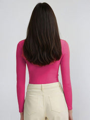 Kotty Women Solid Scoop Neck Long Sleeves Top