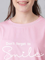 Kotty Women Typography Printed Drop-Shoulder Sleeves T-shirt