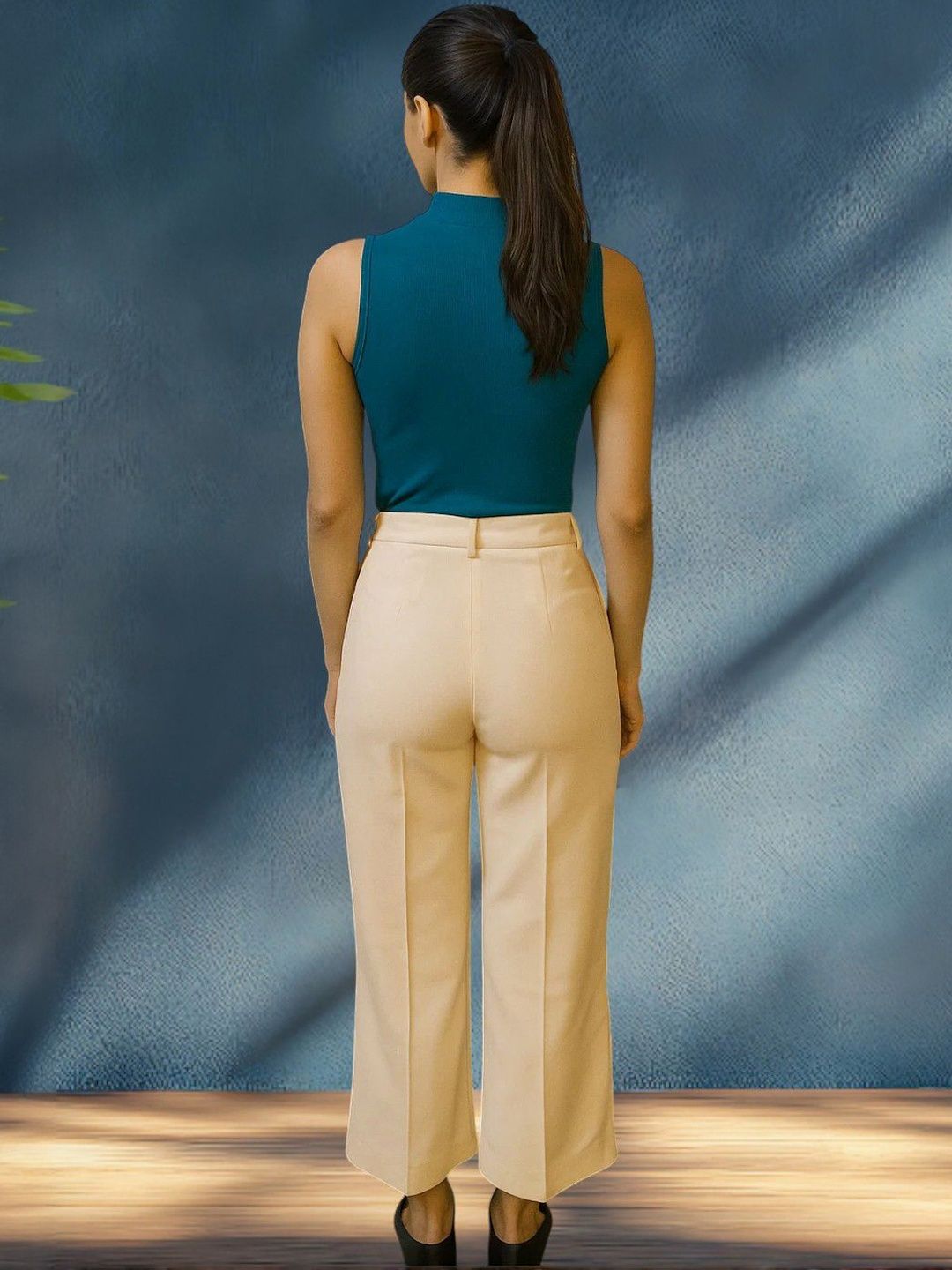 Kotty Women High-Rise Easy Wash Pleated Trousers