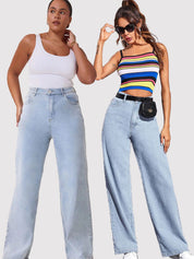 Kotty Women Wide Leg High-Rise Light Fade Stretchable Jeans