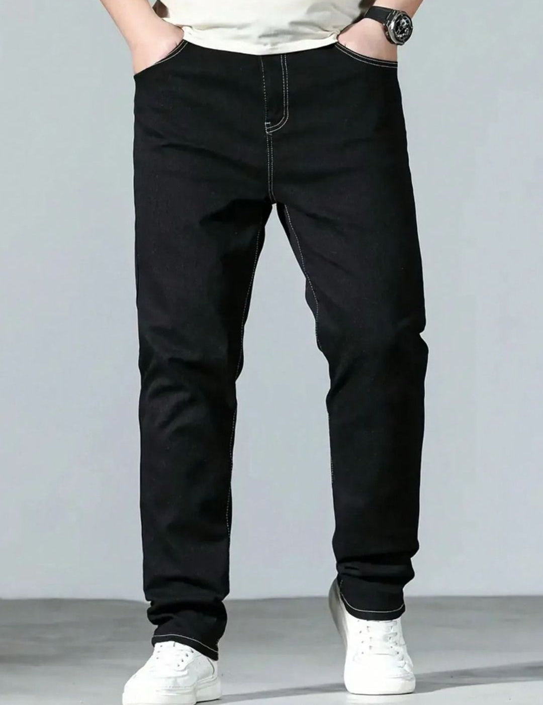 Kotty Men Slim Fit Mid-Rise Clean Look Cotton Stretchable Jeans