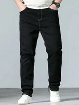 Kotty Men Slim Fit Mid-Rise Clean Look Cotton Stretchable Jeans