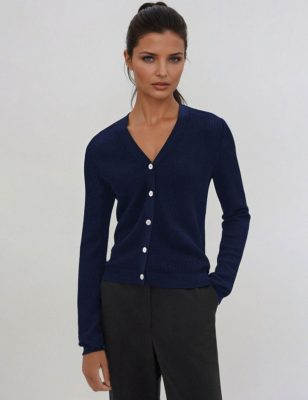 Kotty Women Ribbed Cotton Cardigan