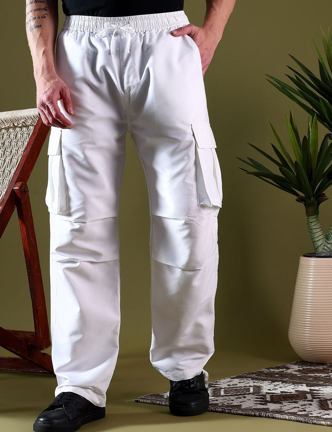 Kotty Men Relaxed Easy Wash Cargos Trousers