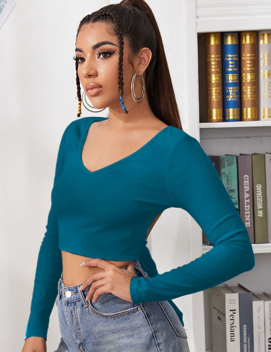 Kotty Women Solid V-Neck Top