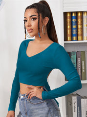 Kotty Women Solid V-Neck Top