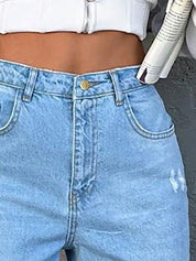 Kotty Women Cotton Straight Fit High-Rise  Jeans