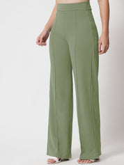 Kotty Women Relaxed Straight Fit High-Rise Pleated Trouser