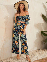 Kotty Floral Printed Top With Trousers Co-Ords
