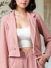 Kotty Lapel Collar Long Sleeves Coat With Trouser 